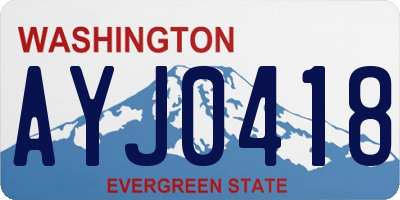 WA license plate AYJ0418
