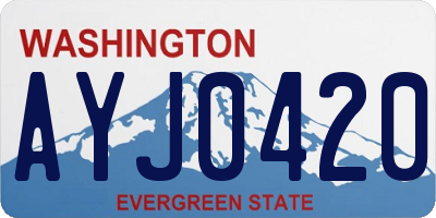 WA license plate AYJ0420