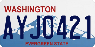 WA license plate AYJ0421
