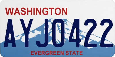 WA license plate AYJ0422