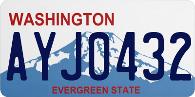 WA license plate AYJ0432