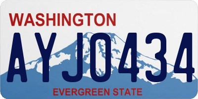 WA license plate AYJ0434