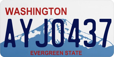 WA license plate AYJ0437