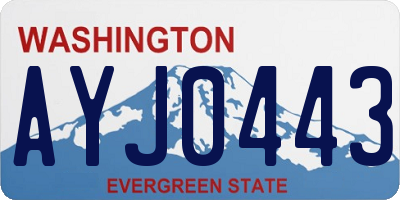 WA license plate AYJ0443