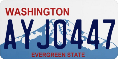 WA license plate AYJ0447