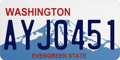 WA license plate AYJ0451