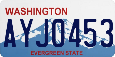 WA license plate AYJ0453