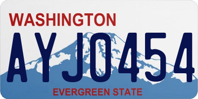 WA license plate AYJ0454