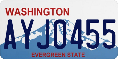 WA license plate AYJ0455