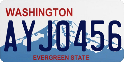 WA license plate AYJ0456