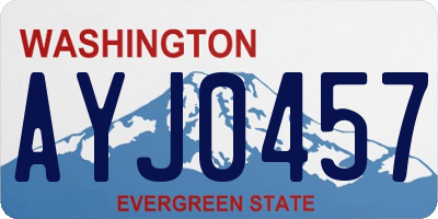 WA license plate AYJ0457