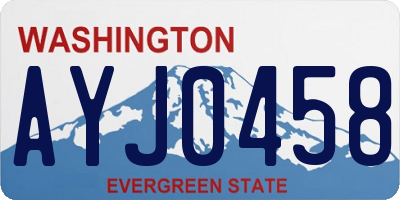 WA license plate AYJ0458