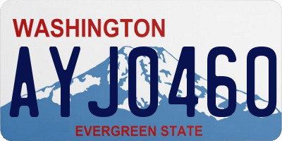 WA license plate AYJ0460