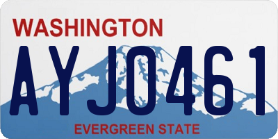 WA license plate AYJ0461