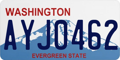 WA license plate AYJ0462