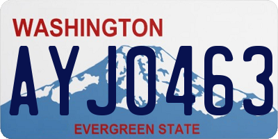 WA license plate AYJ0463