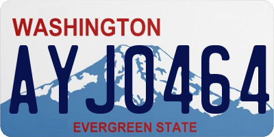 WA license plate AYJ0464