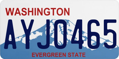 WA license plate AYJ0465