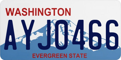 WA license plate AYJ0466