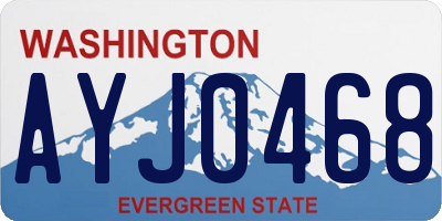 WA license plate AYJ0468
