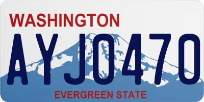 WA license plate AYJ0470
