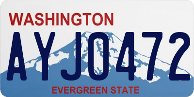 WA license plate AYJ0472
