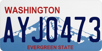 WA license plate AYJ0473