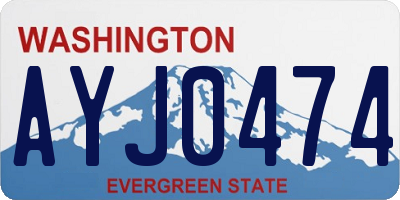 WA license plate AYJ0474