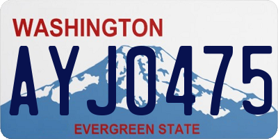WA license plate AYJ0475