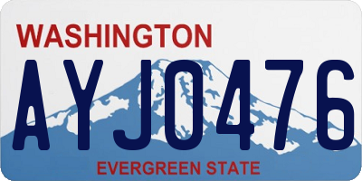 WA license plate AYJ0476