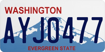 WA license plate AYJ0477