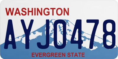 WA license plate AYJ0478