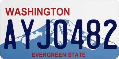 WA license plate AYJ0482