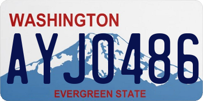 WA license plate AYJ0486