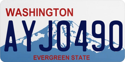 WA license plate AYJ0490