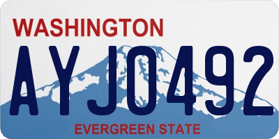 WA license plate AYJ0492