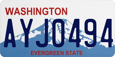 WA license plate AYJ0494