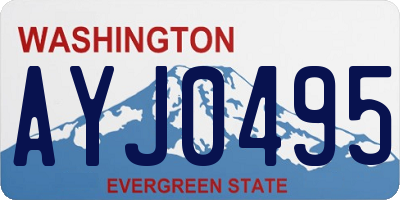 WA license plate AYJ0495