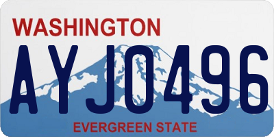 WA license plate AYJ0496