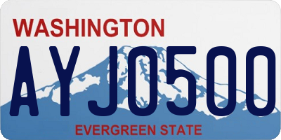 WA license plate AYJ0500