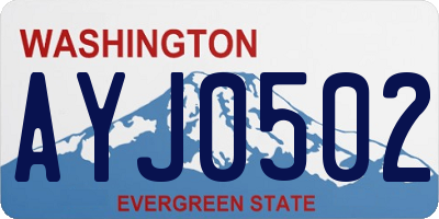 WA license plate AYJ0502
