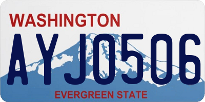 WA license plate AYJ0506