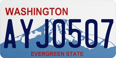 WA license plate AYJ0507