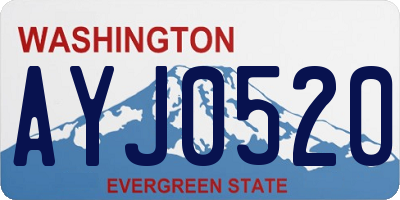 WA license plate AYJ0520