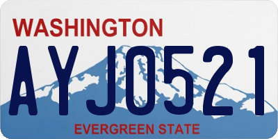 WA license plate AYJ0521