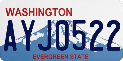 WA license plate AYJ0522