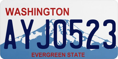 WA license plate AYJ0523