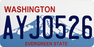 WA license plate AYJ0526