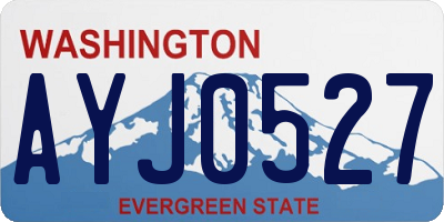 WA license plate AYJ0527