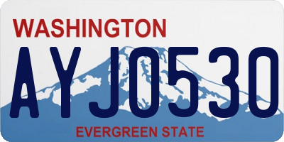 WA license plate AYJ0530